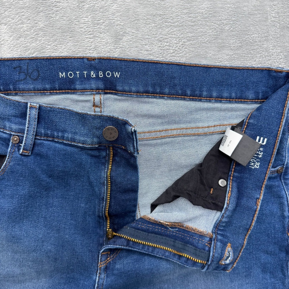 Mott & Bow Jeans Mens 34x32 Blue Straight Oliver Denim Casual Classic 5-Pocket - Picture 9 of 12